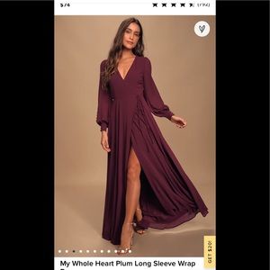 Beautiful long Flowey plum colored dress. Worn once to a winter wedding. ❤️